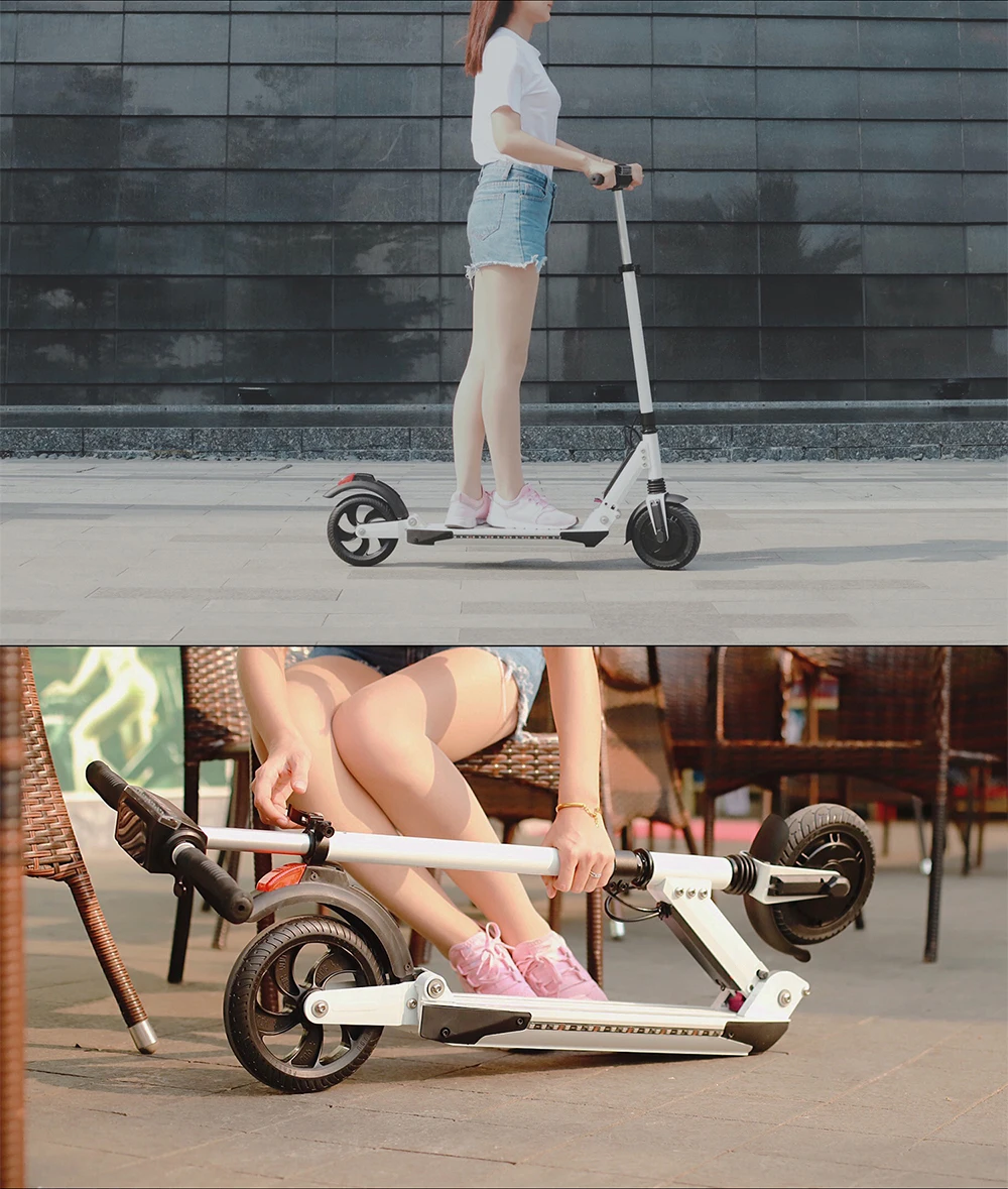 Excellent SUPERTEFF EW4 Pro folding kugoo App electric scooter  8 inch tires  LED light e scooter with Bluetooth music 36V 350W 8