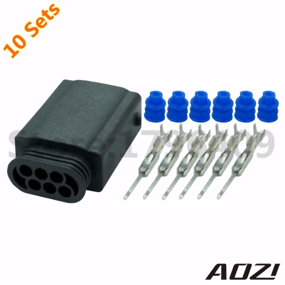 10 Sets 0.6MM Series Waterproof Auto Connectors With Terminals 6 Ways Plastic Connectorin