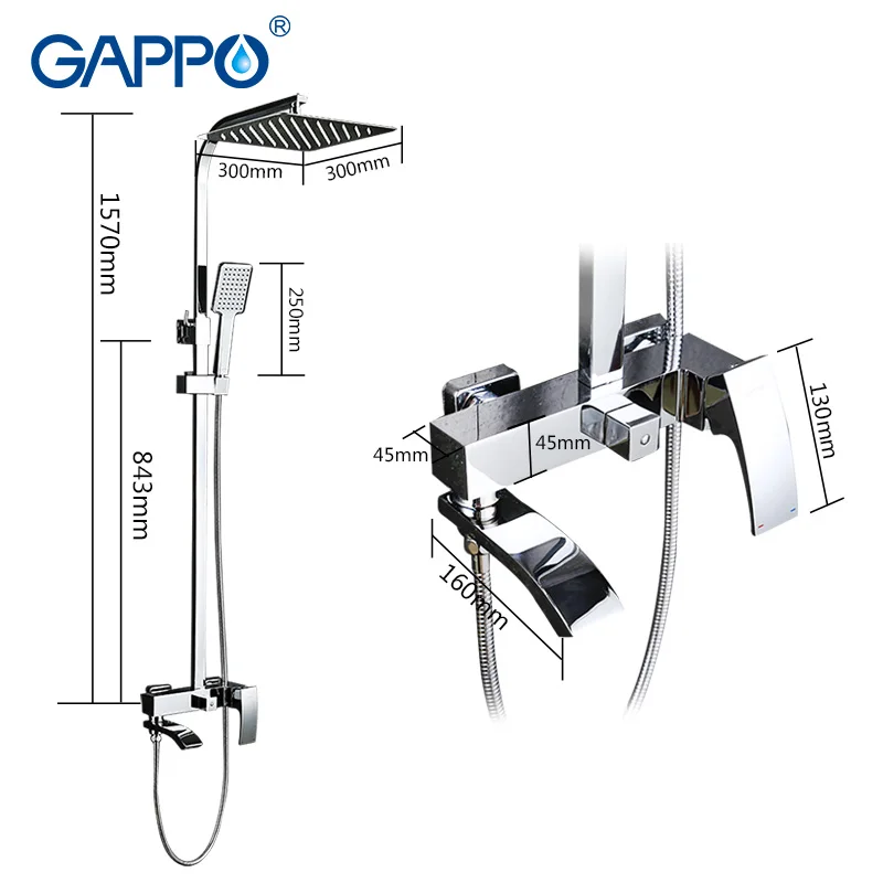 GAPPO صنبور حوض استحمام الحائط الحمام دش صنبور مجموعة حمام دش حمام خلاط الصنابير شلال الفولاذ دش رئيس دش GAPPO صنبور حوض استحمام الحائط الحمام دش صنبور مجموعة حمام دش حمام خلاط الصنابير شلال الفولاذ دش رئيس دش