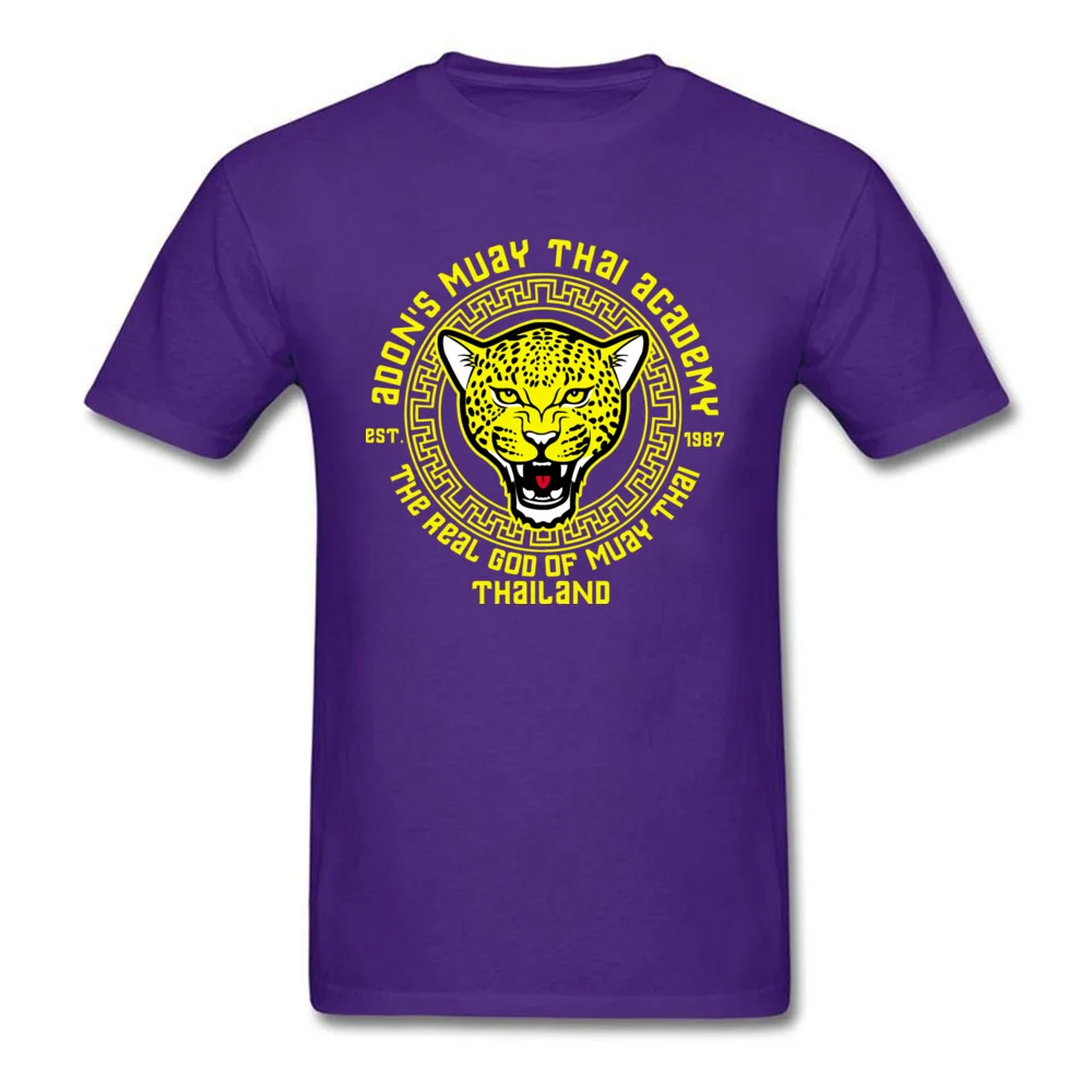 Custom Adons muay thai academy Tops T Shirt for Men Faddish Autumn O Neck Cotton Fabric Short Sleeve T Shirt Funny Sweatshirts Adons muay thai academy purple