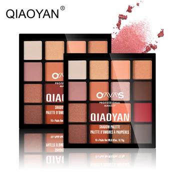 

QIAOYAN 16 Color Eye Shadow Palette Matte Glitter Pigmented Eyeshadow Waterproof Easy To Wear Cosmetic Women Eyes Makeup Palette