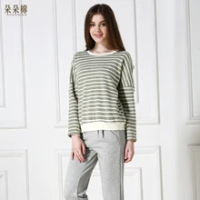 Women Pyjamas Striped Simple Cotton Quality Long Sleeved Casual Ladies Pajama Sets Female Autumn Sleep Lounge Pijama mujer