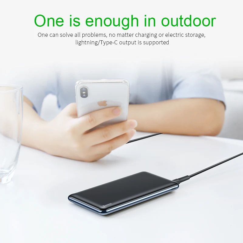 Baseus 10000mAh Power Bank For iPhone Tablets Dual Outputs USB C PD Fast Charging Powerbank External Battery Charger Poverbank