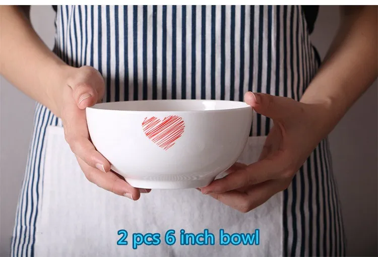 Японская ручная роспись керамическая миска Персиковое сердце серия мультяшная посуда белая миска ложка тарелка керамическая Подарочная кухонная посуда - Цвет: K