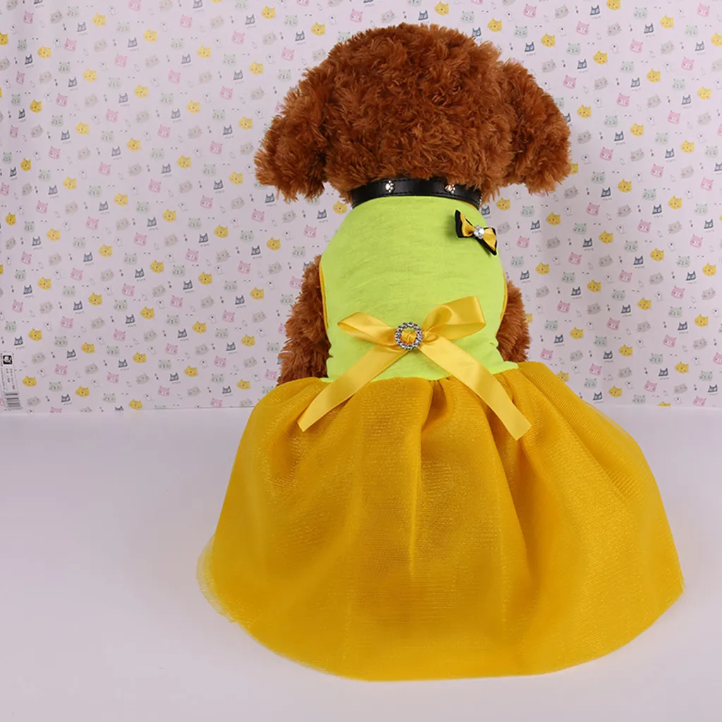Дышащие весенне-летние платья для принцессы с принтом «Кот», тонкая одежда для домашних животных, собак Тюлевая юбка Vestidos вина щенок свадебное Petstyle