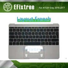 Серый Topcase C чехол Корпус для Macbook retina 12 дюймов A1534 Топ чехол с клавиатурой французский LayoutEMC 3099 2991 FR