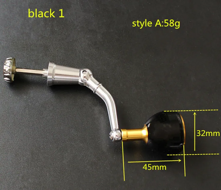 Металлическая CNC ручка с шариковой ручкой для 1000-6000 спиннинговых катушек коромысла с кнопками из сплава 1 шт./лот - Цвет: black1 A