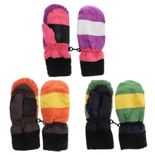 Утепленные детские варежки теплые зимние детские перчатки для мальчиков и девочек митенки детские перчатки для сноуборда Детские Зимние варежки