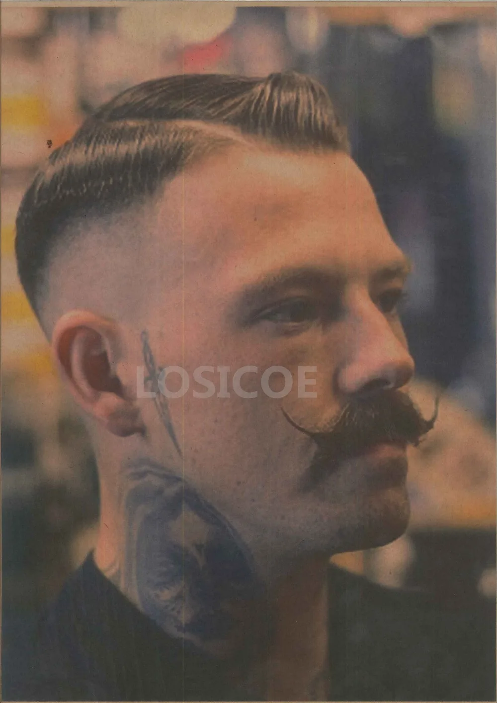 Exquisite Herren Frisur Tattoos Gemusterten Retro Kraftpapier Poster Wandaufkleber Modernen Kunstdruck Friseur Dekoration C Art Print Modern Artpaper Poster Aliexpress