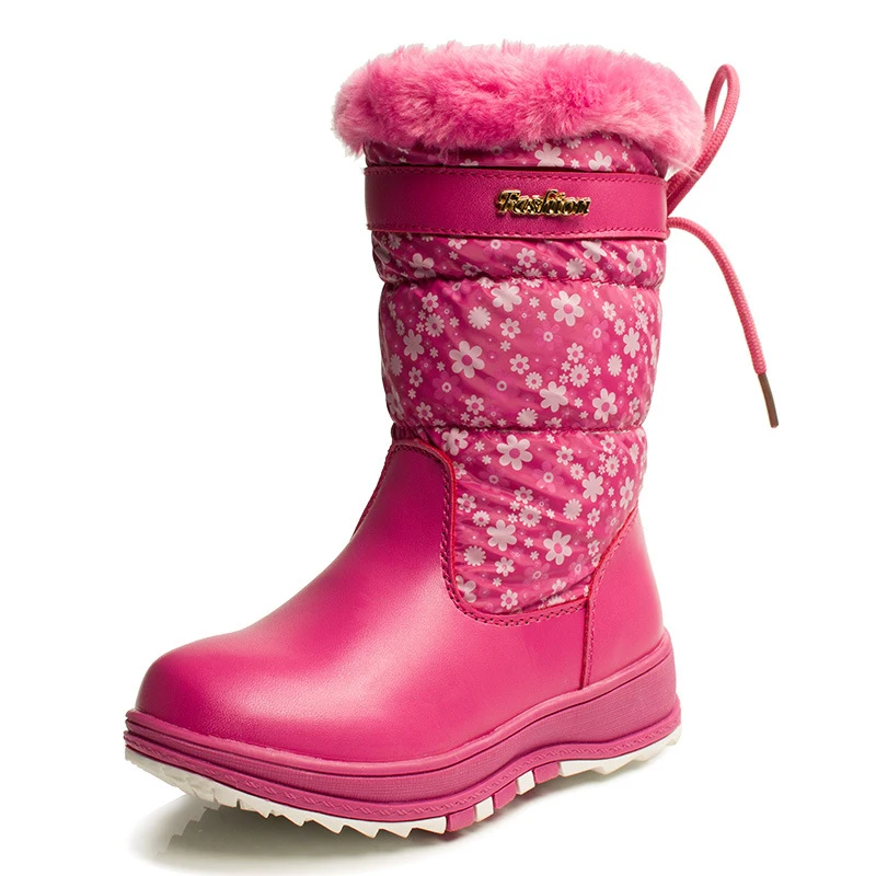 Winter snow boots for Girls Warm Plush Boots Fashion synthetic leather Kids Toddler Shoes