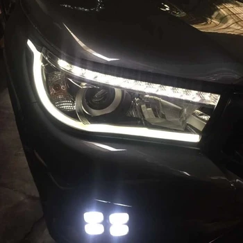 

CSCSNL 1Pair LED DRL Daytime Running Light Headlight Lamp Trim Cover Fit For Toyota Hilux Revo 2015 2016 2017 2018