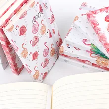 Милый блокнот с фламинго, твердая обложка, A6, A7, дневник, карманный блокнот, школьные канцелярские принадлежности, офисные принадлежности, подарок, Escolar