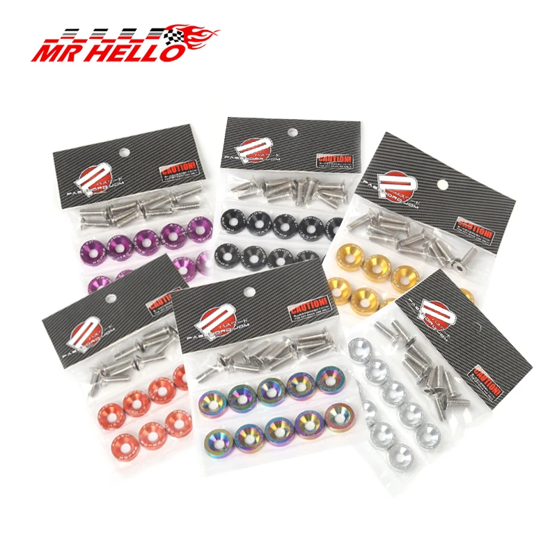 

M6 10 Pcs/Pack JKdreamer Aluminum Fender Washers and Bolt