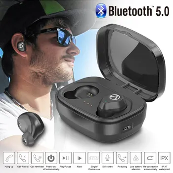 

VTIN Touch Control TWS Bluetooth V5.0 Earphone Stereo Music IPX7 Waterproof True Wireless Earbuds with Charging Case 1600mAh