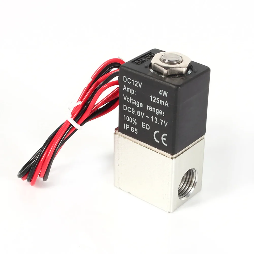 

1/4" 2 Way Normally Closed Pneumatic Aluminum Electric Solenoid Air Valve 12V DC