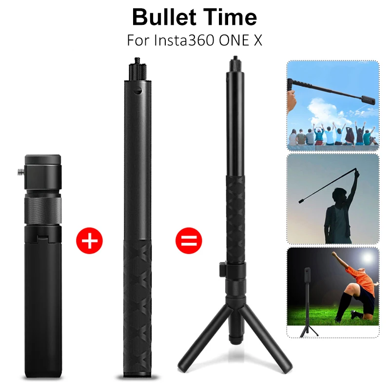 Black Lightweight Flexible Extended Tripod Stand for Insta360 ONE X//ONE//EVO