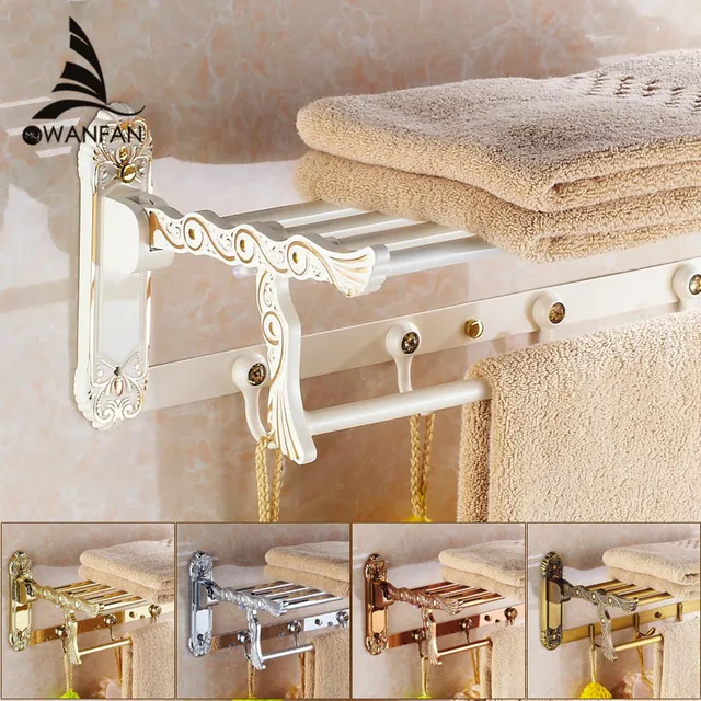 Badezimmer Regale Klapp Schienen Messing Handtuchhalter Bad Halter ... Badezimmer Regale Klapp Schienen Messing Handtuchhalter Bad Halter ...