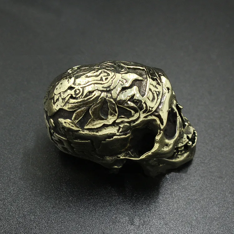 Pure Copper Skull Small Ornaments Brass Solid Skull Retro Decoration Gift Processing Pure Copper Skull Small Ornaments Brass Solid Skull Retro Decoration Gift Processing