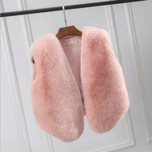На осень-зиму детские толстые теплые куртки без рукавов для девочек, manteau hiver adolescente/тянущейся ткани для детей из искусственного меха детская верхняя одежда для малышей в стиле S830