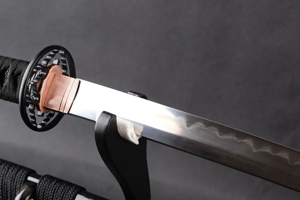 Billig Sehr Sharp Japanischen Samurai Schwert Katana Gefaltet Stahl Lehm Ausgeglichenem Full Tang Espadas Vintage Dekoration Samurai Cosplay Messer