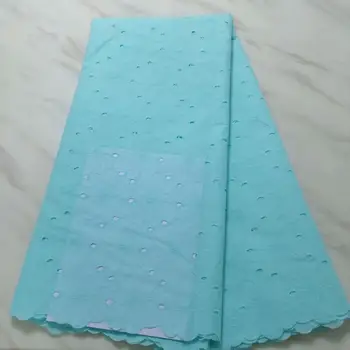 

New Cotton Lace African Lace Fabric Blue Embroidered Nigerian Guipure for Wedding High Quality 2019 French Tulle Lace Fabric