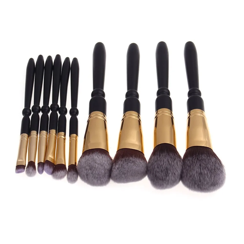 

10 swords with wooden handle brush Make up Brushes Set Powder Foundation Brushes Cosmetic Soft Hair Tool Kit