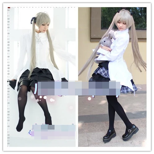 

custom made Yosuga no Sora Sora cosplay costuem shirt+skirt+cross+headwear+bunny toy