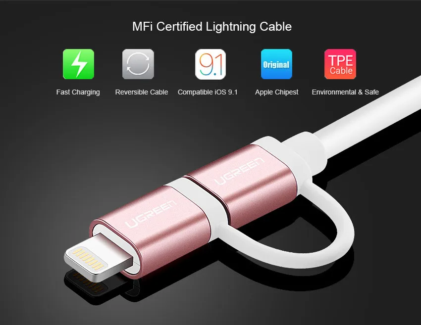 2 in 1 micro usb cable