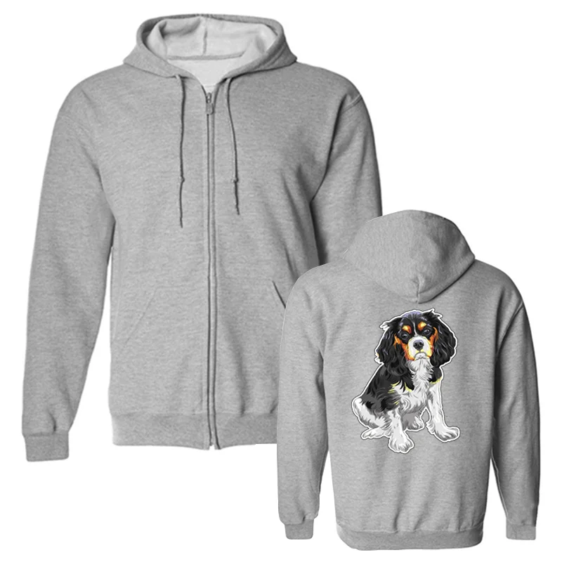 Cavalier King Charles Spaniel Dog Print Hoodies Men Girl Fleece Sweatshirt Casual Hooded Hip Hop Harajuku Streetwear