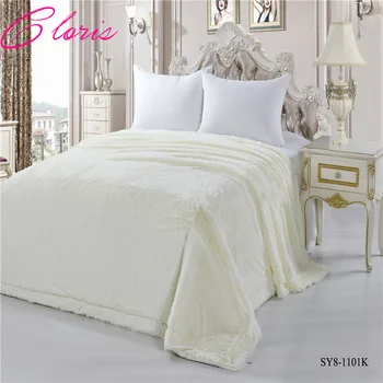 

"CLORIS" 160*210cm 100% Polyester Blanket for Adult Soft Plush Fleece Luxurious Solid Color Bedspread On Bed