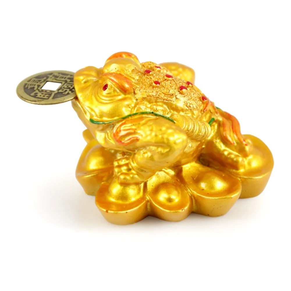 

KiWarm Feng Shui Money LUCKY Fortune Wealth Chinese for Frog Toad Coin Home Office Decoration Tabletop Ornaments Lucky Gifts