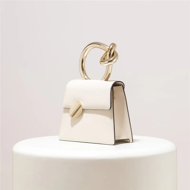 العلامة التجارية عقدة أعلى حقائب بيد للنساء المعادن سلسلة Crossbody أكياس شيك حقيبة كتف حقائب الماركات الشهيرة للمرأة مخلب محفظة 2019