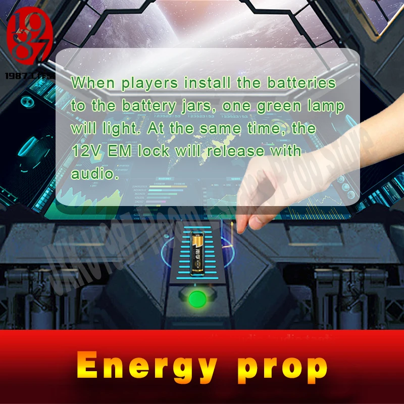 

Real life room escape props energy prop install battery to unlock from JXKJ1987 for adventurer game puzzle Chamber room game