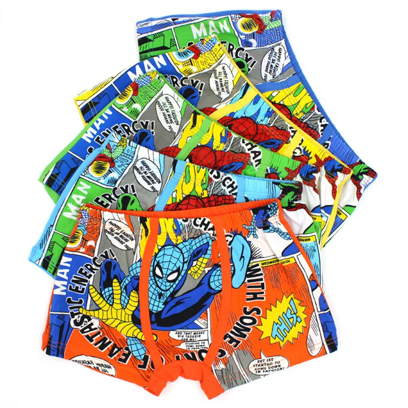 

10 Pcs/Lot Boys Boxer Shorts Children Cotton Underwear Cartoon Spiderman Boys Underpants Kids Comfortable Cool Panties Fashion