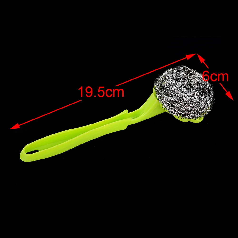 Новая утилита проволока из нержавеющей стали шариковая щетка с длинной ручкой щетка для чистки кухня висит сильный чистящие средства