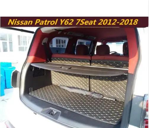 

High Qualit Rear Trunk Cargo Cover Security Shield Screen shade For Nissan Patrol Y62 7Seat 2012-2018 ( black, beige)