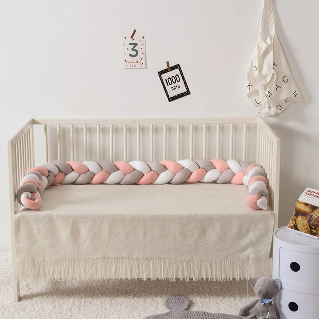 

Baby Colorful Soft Knot Pillow Braided Crib Bumper Decorative Bedding Cushion Head Protection Cushion Baby Bedding Infant Pillow
