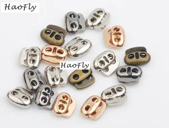 

40pcs Cord Ends Lock Cap oval metal alloy stoppers toggle cord lock Drawstring lock with 3mm holes silver/black STP018