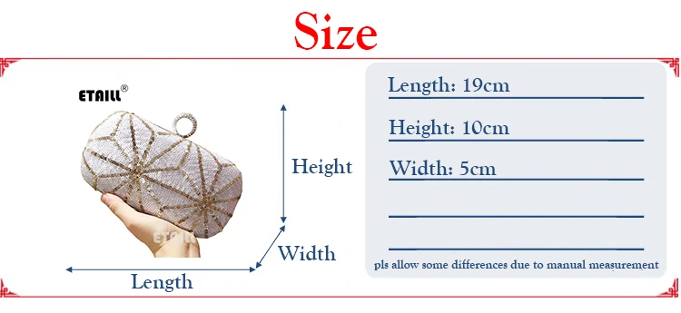 New the chain the Appliques pattern flowers wedding dinner bag