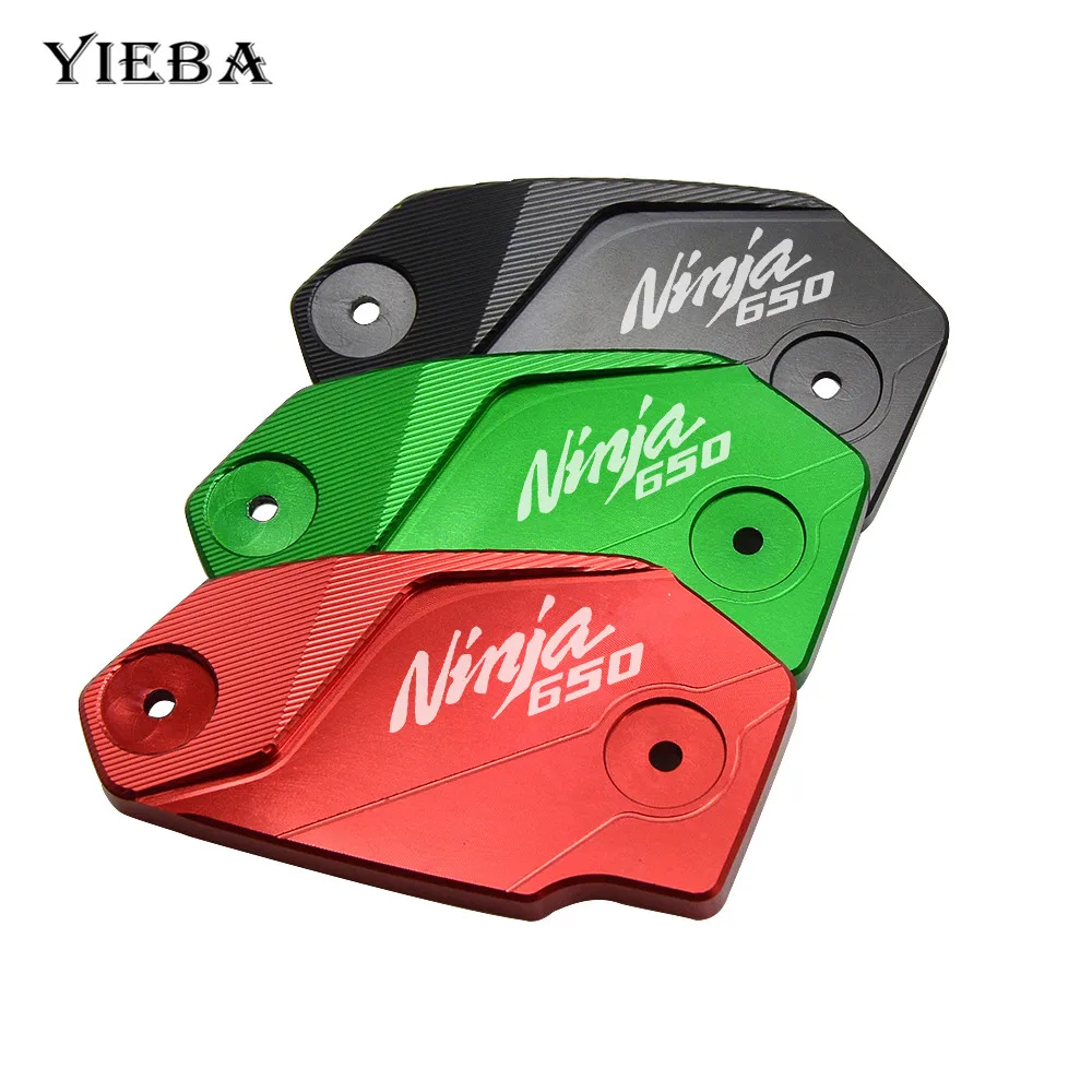 Hot With NINJA650 Logo CNC Aluminum Red Motorcycle Brake Fluid Fuel Reservoir Tank Cap Cover for NINJA650