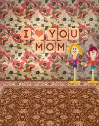 Я «Love You Mom» цветы фотографии фонов реквизит для фотостудии задний план 5x7ft