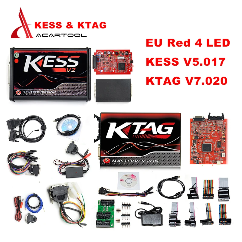 

Unlimited Red EU KESS V2.47 V5.017 Ktag V7.020 Online Ktag V2.23 Tuning Kit OBD2 Manager K Tag Master ECU Chip Programmer Tool
