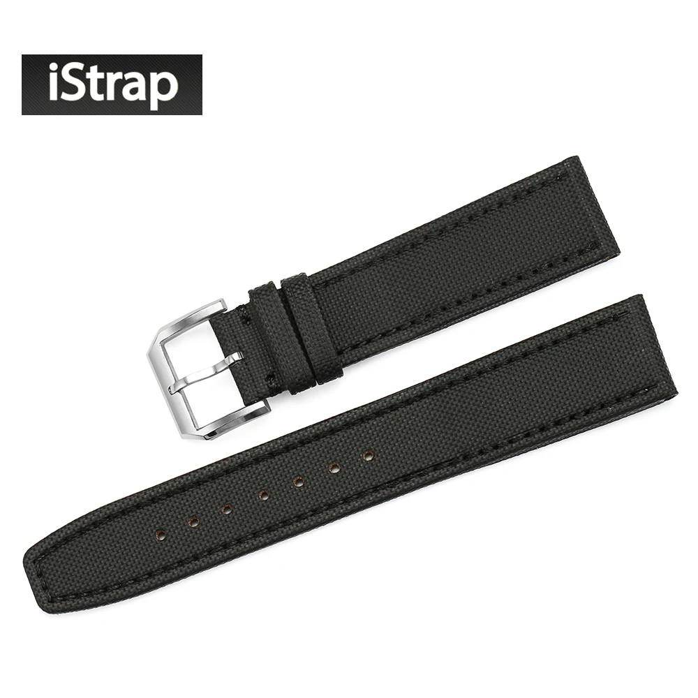 

iStrap 20mm Black Watchband Kevlar Fabric Watch band Strap Watch bracelet with Tang or Deployment Buckle for IWC