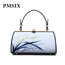 PMSIX дамские сумки модные на застежке с вышитыми цветами повседневные винтажные с цветочным принтом для девушек Портативная сумка на одно плечо для женщин