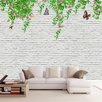 

Rose Photo Wall Green Leaves Wall Papers Home Decor Wall Murales De Pared Hotel Bedroom Wall Mural for Living Room Restaurant