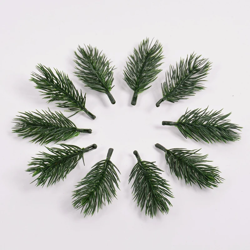 

10Pcs Green Pine Needle Artificial Flower Branch Wedding Party Home Handcraft Wreath Gifts Scrapbooking Decoration Fake Plants