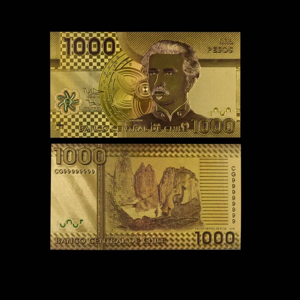 5 шт./лот новые продукты 2019 Чили 1000/2000/5000/10000/20000 песо золотые банкноты цветные