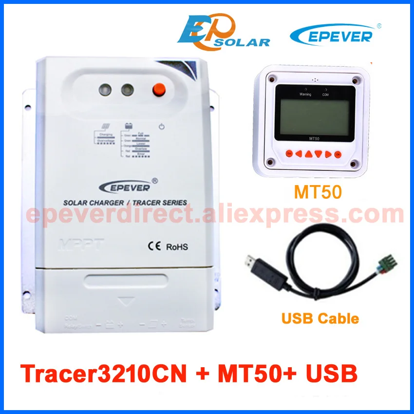 

Tracer3210CN 30A 30amp MPPT MAX PV input 100v Solar portable battery controller EPEVER with CN speical USB cable