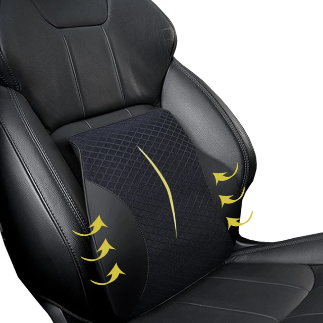 PU Leather Car Seat Lumbar Supports 3D Space Memory Foam Seat Waist