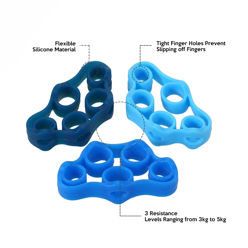 Шт. 3 шт. силиконовые палец сила тренажер тянуть кольцо Ручка Усилитель сопротивление рук Группа палец тренер